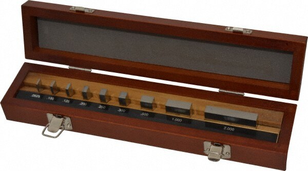 9 Piece, 1/16 to 2", Grade AS-1, Steel Gage Block Set