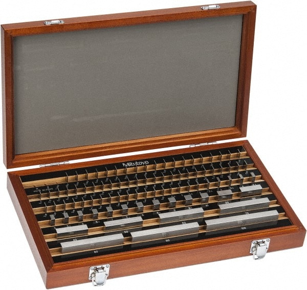 Mitutoyo - Gage Block Set: 87 Pc, AS-1 Grade, Steel - 06251490 