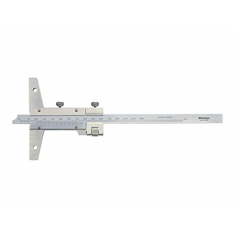 0 to 200mm Measurement Range, 310mm Rule Length, 4 Inch Base Length, Vernier Depth Gage