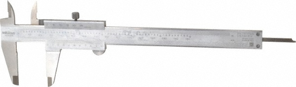 Mitutoyo 0 to 6" Stainless Steel Vernier Caliper - 0.02mm Graduation, 40mm Jaw Depth, 0.03mm Accuracy | Part #530-312
