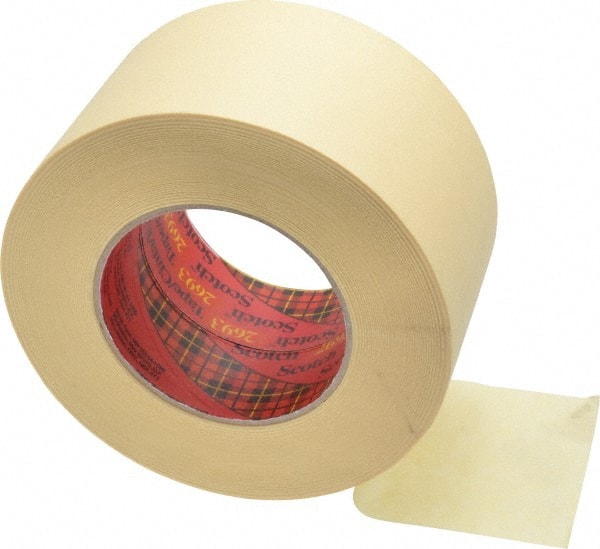 High Temperature Masking Tape: 1 Wide, 60 yd Long, 7 mil Thick, Tan