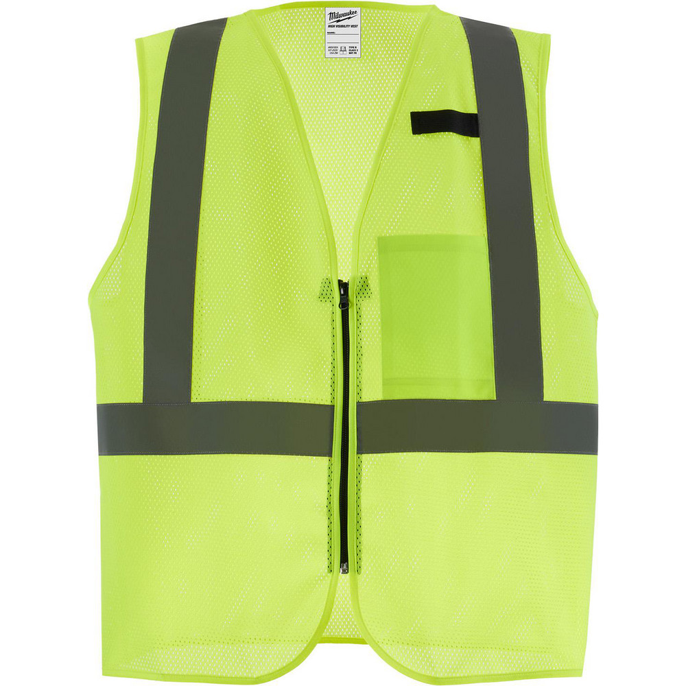 High Visibility Vest:  Large & X-Large, Public Safety Vest,  ANSI Class 2 - Yellow,  1 Pocket