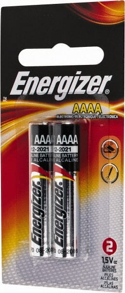 2 Qty 1 Pack Size AAAA, Alkaline, 2 Pack, Standard Battery
