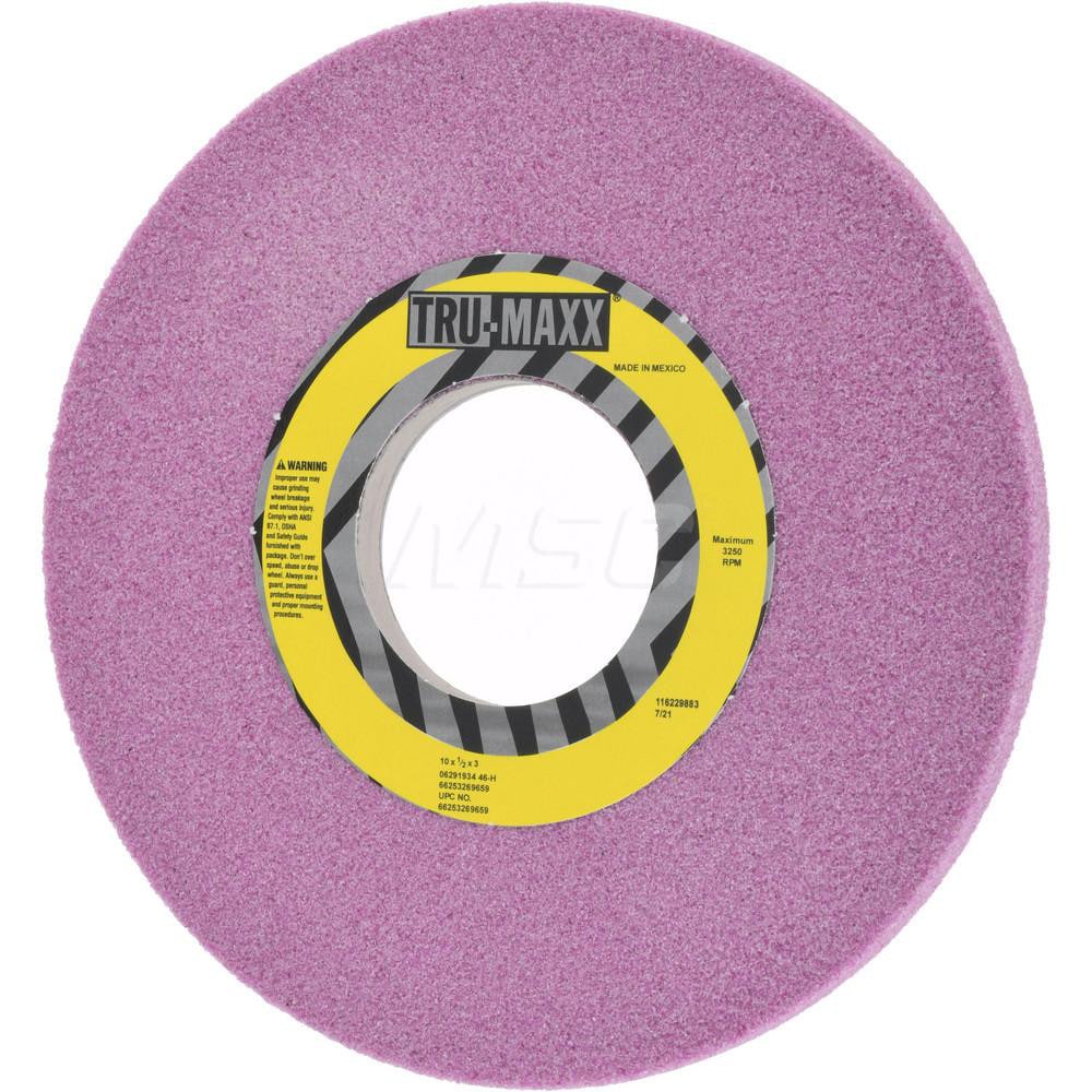 Tru-Maxx 66253269659 Surface Grinding Wheel: 10" Dia, 1/2" Thick, 3" Hole, 46 Grit, H Hardness Image