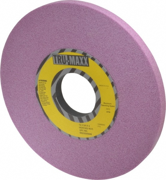 Tru-Maxx 66253269688 Surface Grinding Wheel: 12" Dia, 3/4" Thick, 3" Hole, 46 Grit, H Hardness Image