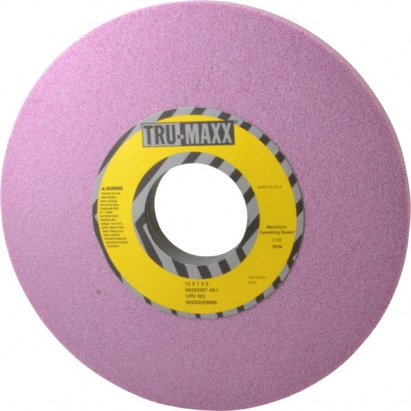 Tru-Maxx 66253269696 Surface Grinding Wheel: 12" Dia, 1" Thick, 3" Hole, 46 Grit, I Hardness 