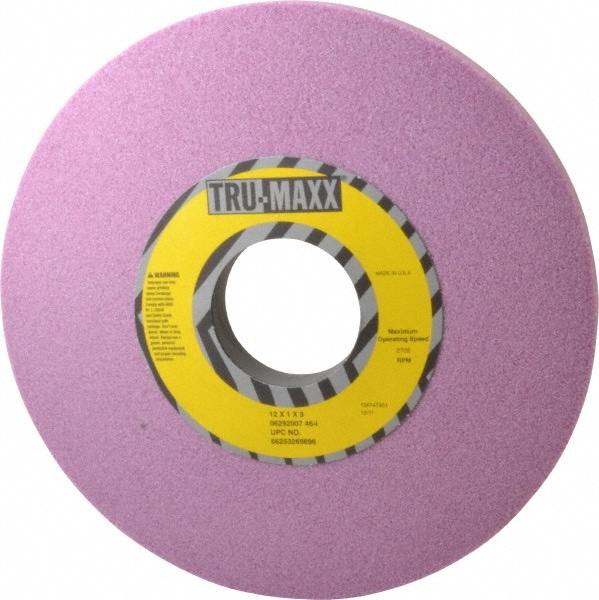 Tru-Maxx 66253269696 Surface Grinding Wheel: 12" Dia, 1" Thick, 3" Hole, 46 Grit, I Hardness Image