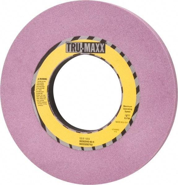 Tru-Maxx 66253292702 Surface Grinding Wheel: 12" Dia, 1" Thick, 5" Hole, 60 Grit, K Hardness 