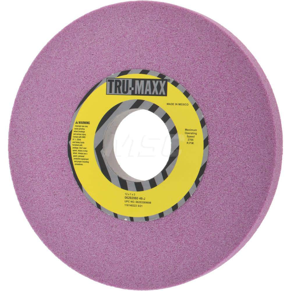 Tru-Maxx 66253269698 Surface Grinding Wheel: 12" Dia, 1" Thick, 3" Hole, 46 Grit, J Hardness 