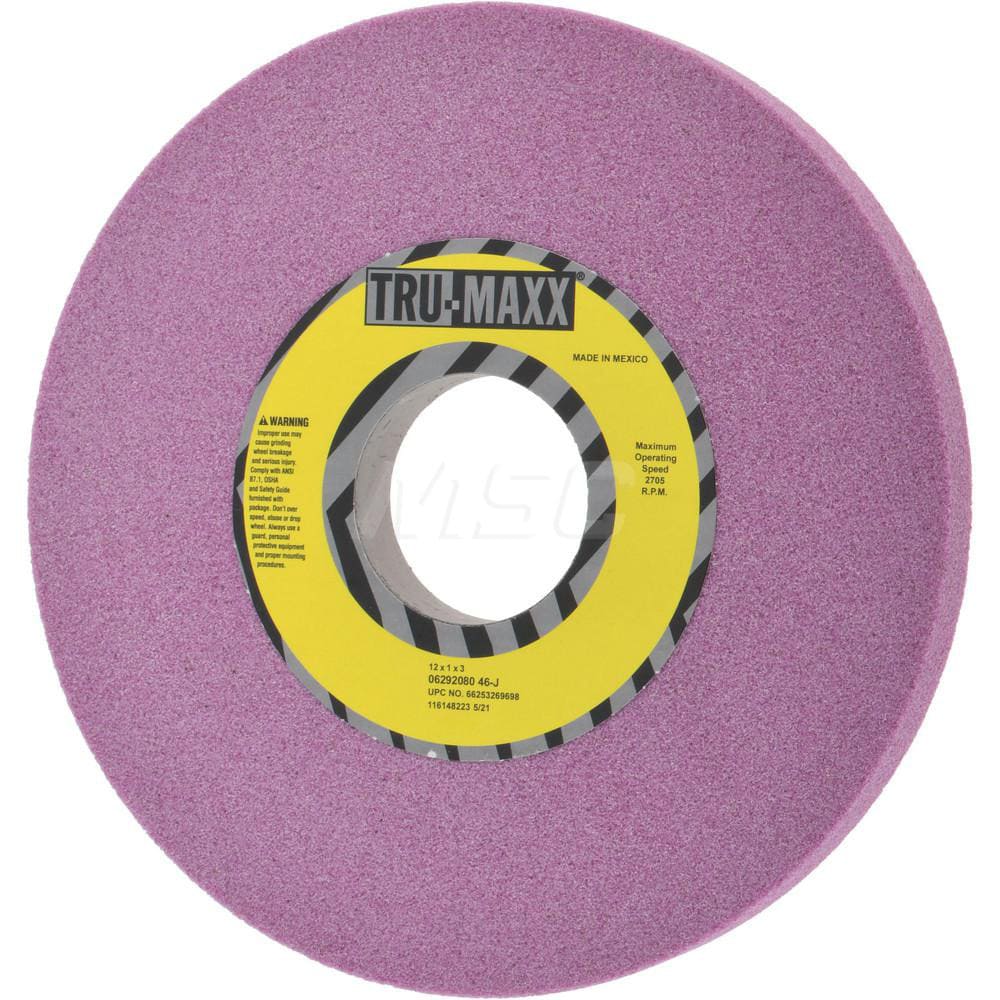 Tru-Maxx 66253269698 Surface Grinding Wheel: 12" Dia, 1" Thick, 3" Hole, 46 Grit, J Hardness Image