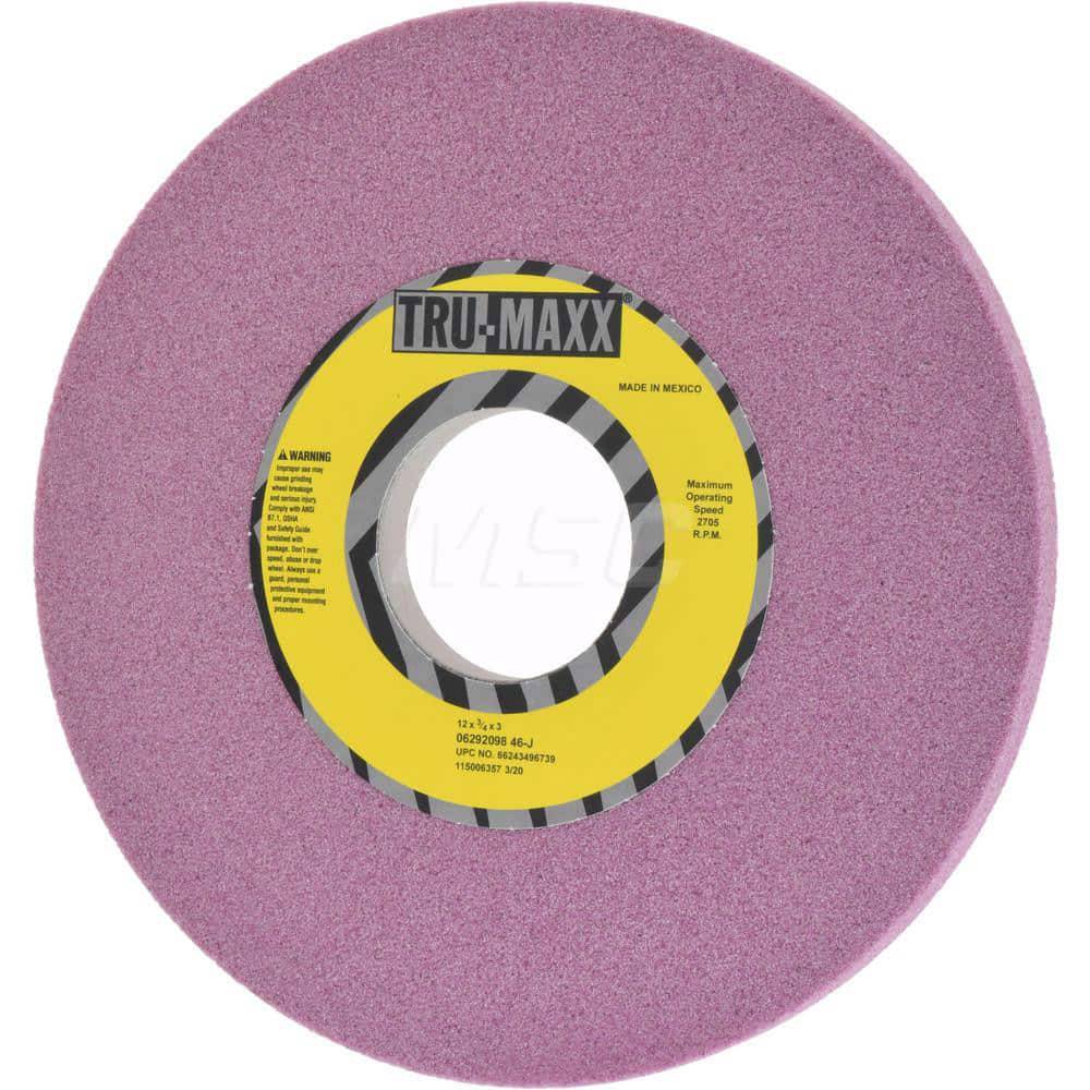 Tru-Maxx 66243496739 Surface Grinding Wheel: 12" Dia, 3/4" Thick, 3" Hole, 46 Grit, J Hardness 