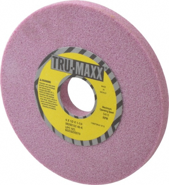 Tru-Maxx 66253255570 Surface Grinding Wheel: 6" Dia, 1/2" Thick, 1-1/4" Hole, 46 Grit, K Hardness Image