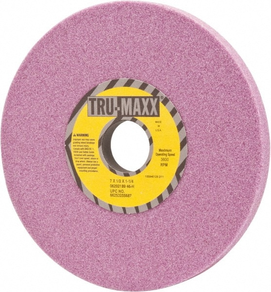 Tru-Maxx 66253255687 Surface Grinding Wheel: 7" Dia, 1/2" Thick, 1-1/4" Hole, 46 Grit, H Hardness Image