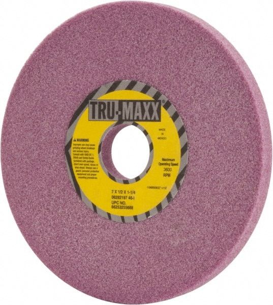 Tru-Maxx 66253255688 Surface Grinding Wheel: 7" Dia, 1/2" Thick, 1-1/4" Hole, 46 Grit, I Hardness Image