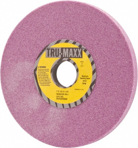 Tru-Maxx 66253255689 Surface Grinding Wheel: 7" Dia, 1/2" Thick, 1-1/4" Hole, 46 Grit, J Hardness Image