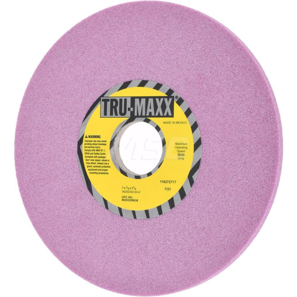 Tru-Maxx 66253255638 Surface Grinding Wheel: 7" Dia, 1/4" Thick, 1-1/4" Hole, 60 Grit, K Hardness Image