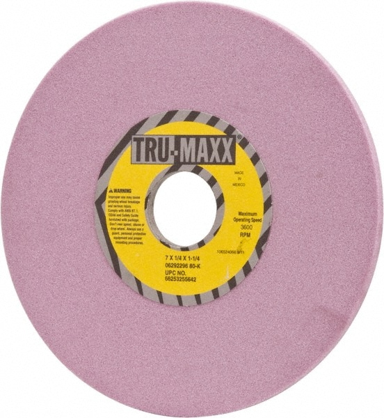 Tru-Maxx 66253255642 Surface Grinding Wheel: 7" Dia, 1/4" Thick, 1-1/4" Hole, 80 Grit, K Hardness Image