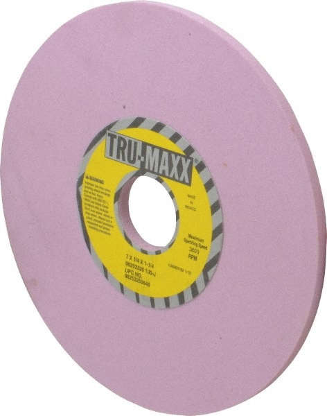 Tru-Maxx 66253255646 Surface Grinding Wheel: 7" Dia, 1/4" Thick, 1-1/4" Hole, 100 Grit, J Hardness Image