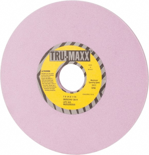 Tru-Maxx 66253292505 Surface Grinding Wheel: 7" Dia, 1/4" Thick, 1-1/4" Hole, 120 Grit, H Hardness Image