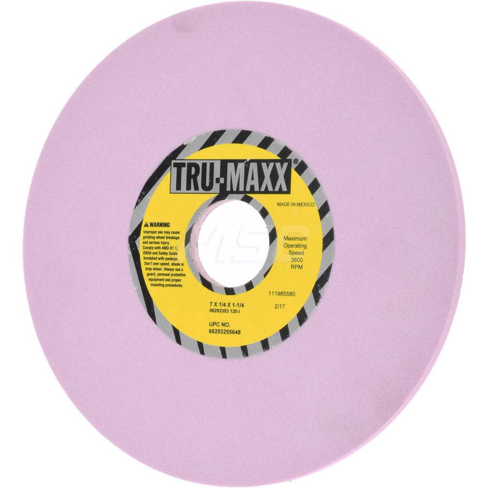 Tru-Maxx 66253255648 Surface Grinding Wheel: 7" Dia, 1/4" Thick, 1-1/4" Hole, 120 Grit, I Hardness Image