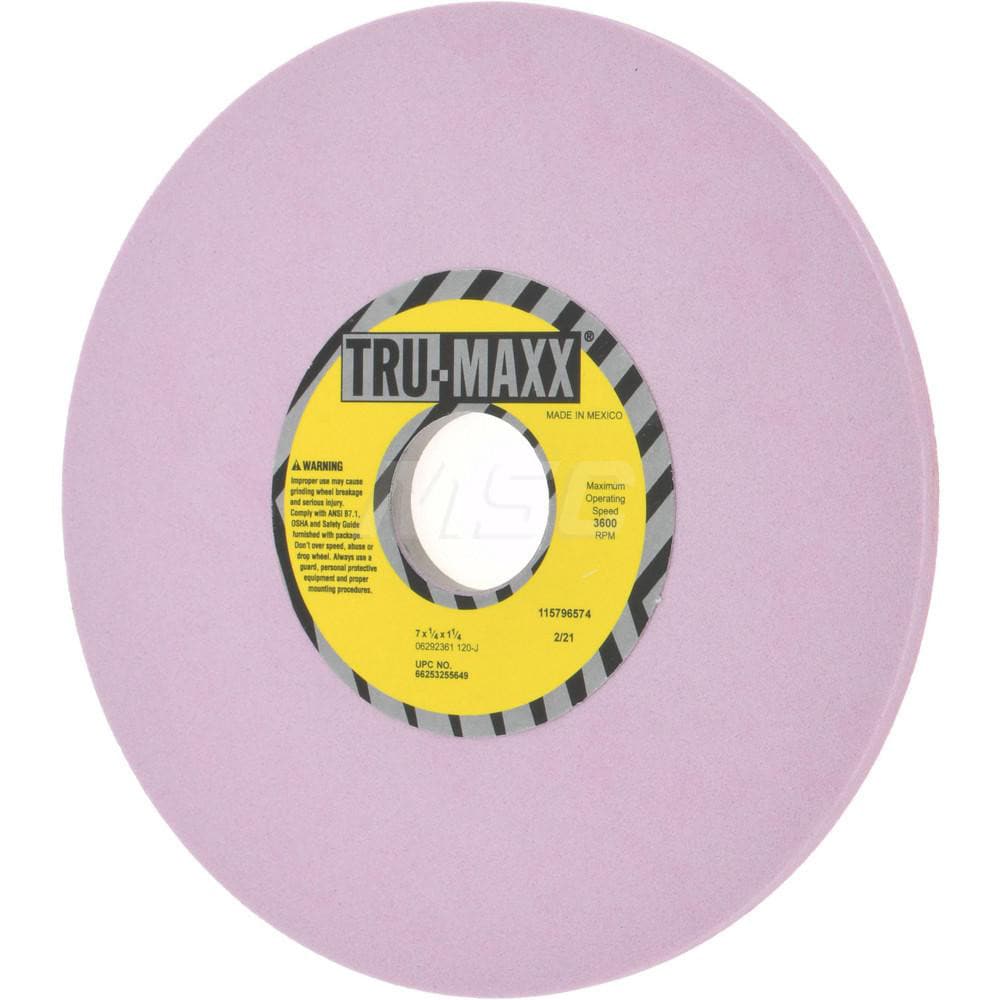 Tru-Maxx 66253255649 Surface Grinding Wheel: 7" Dia, 1/4" Thick, 1-1/4" Hole, 120 Grit, J Hardness Image