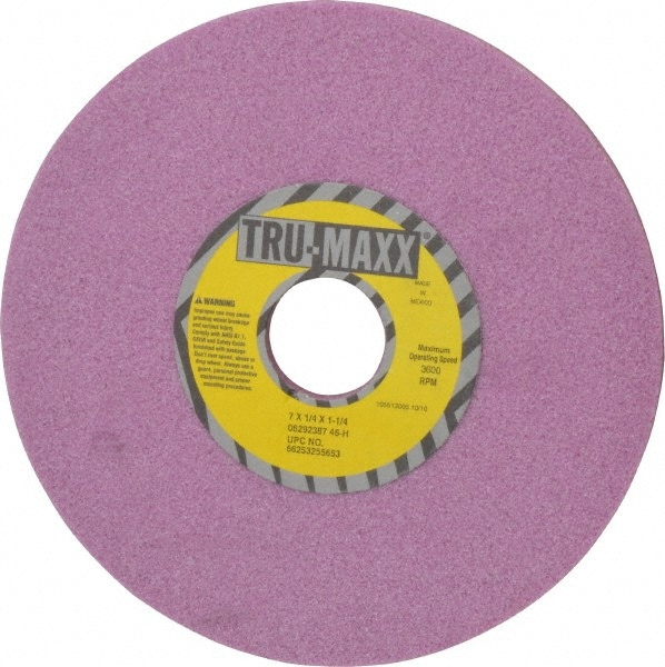 Tru-Maxx 66253255653 Surface Grinding Wheel: 7" Dia, 1/4" Thick, 1-1/4" Hole, 46 Grit, H Hardness Image