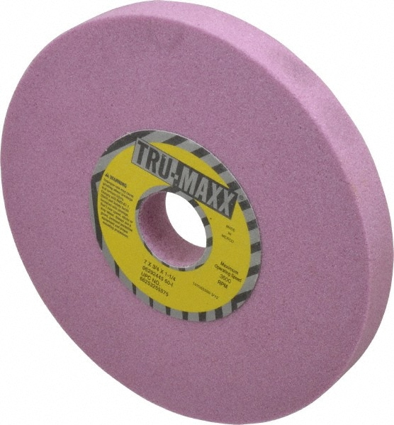 Tru-Maxx 66253255575 Surface Grinding Wheel: 7" Dia, 3/4" Thick, 1-1/4" Hole, 60 Grit, I Hardness Image