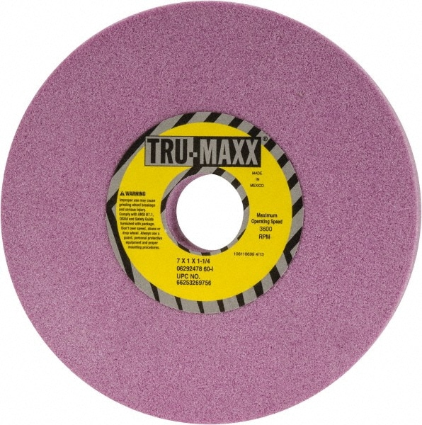 Tru-Maxx 66253269756 Surface Grinding Wheel: 7" Dia, 1" Thick, 1-1/4" Hole, 60 Grit, I Hardness Image