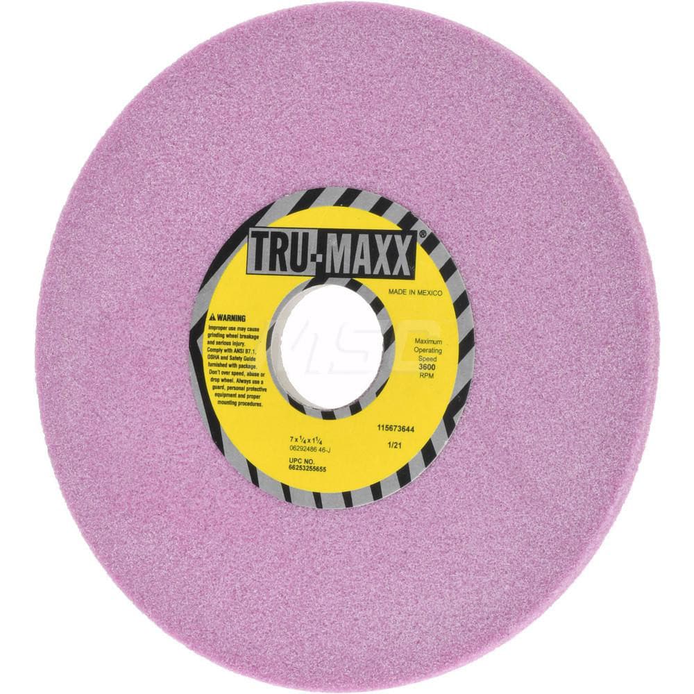 Tru-Maxx 66253255655 Surface Grinding Wheel: 7" Dia, 1/4" Thick, 1-1/4" Hole, 46 Grit, J Hardness Image