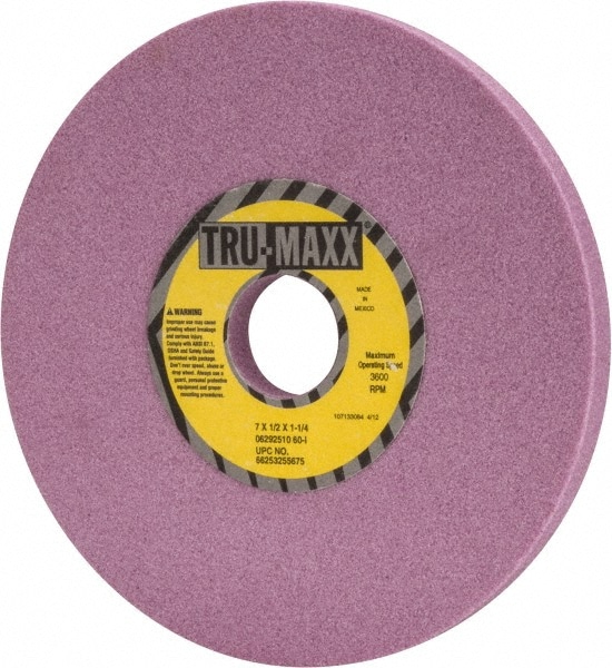 Tru-Maxx 66253255675 Surface Grinding Wheel: 7" Dia, 1/2" Thick, 1-1/4" Hole, 60 Grit, I Hardness Image