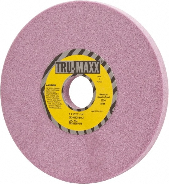 Tru-Maxx 66253255676 Surface Grinding Wheel: 7" Dia, 1/2" Thick, 1-1/4" Hole, 60 Grit, J Hardness Image