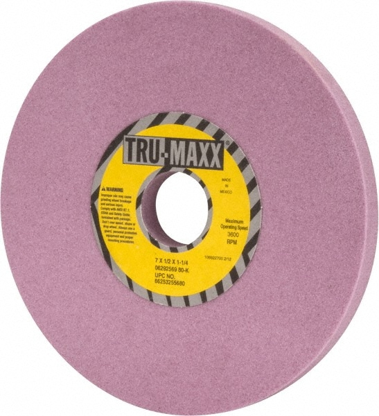 Tru-Maxx 66253255680 Surface Grinding Wheel: 7" Dia, 1/2" Thick, 1-1/4" Hole, 80 Grit, K Hardness Image