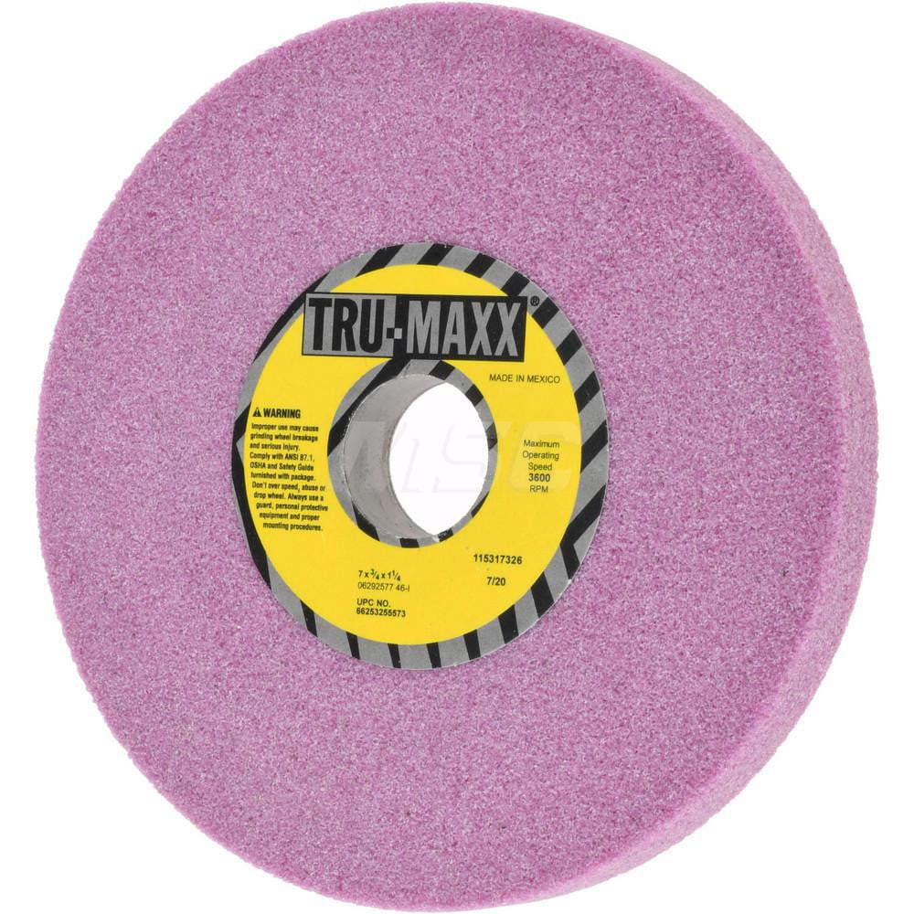 Tru-Maxx 66253255573 Surface Grinding Wheel: 7" Dia, 3/4" Thick, 1-1/4" Hole, 46 Grit, I Hardness Image