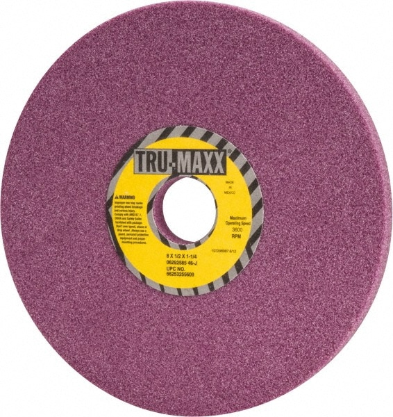 Tru-Maxx 66253255609 Surface Grinding Wheel: 8" Dia, 1/2" Thick, 1-1/4" Hole, 46 Grit, J Hardness Image