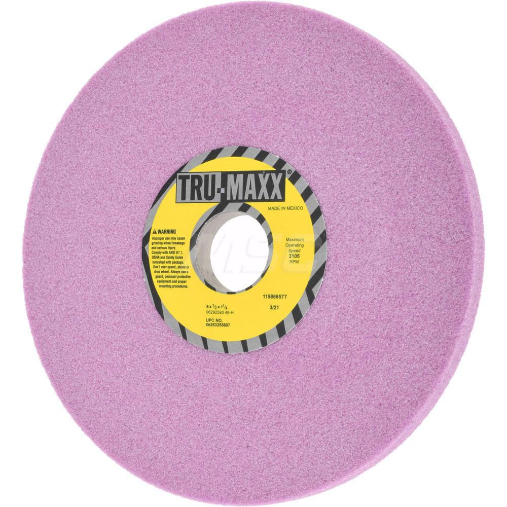 Tru-Maxx 66253255607 Surface Grinding Wheel: 8" Dia, 1/2" Thick, 1-1/4" Hole, 46 Grit, H Hardness Image