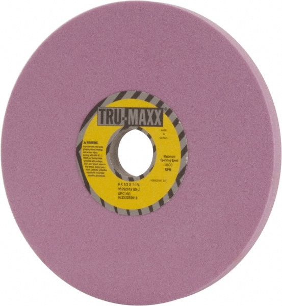 Tru-Maxx 66253255616 Surface Grinding Wheel: 8" Dia, 1/2" Thick, 1-1/4" Hole, 80 Grit, J Hardness Image