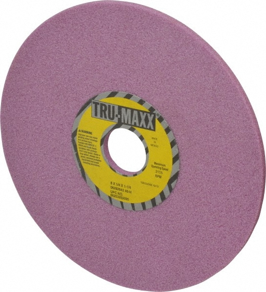 Tru-Maxx 66253255590 Surface Grinding Wheel: 8" Dia, 1/4" Thick, 1-1/4" Hole, 46 Grit, H Hardness Image