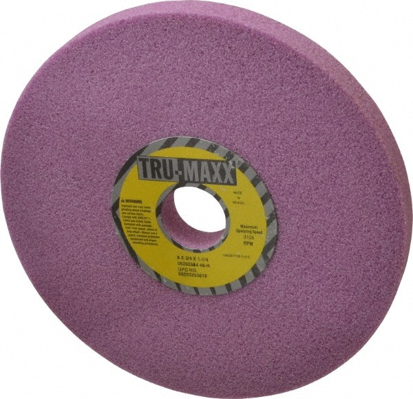 Tru-Maxx 66253255619 Surface Grinding Wheel: 8" Dia, 3/4" Thick, 1-1/4" Hole, 46 Grit, H Hardness Image