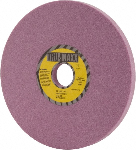 Tru-Maxx 66253255612 Surface Grinding Wheel: 8" Dia, 1/2" Thick, 1-1/4" Hole, 60 Grit, K Hardness Image