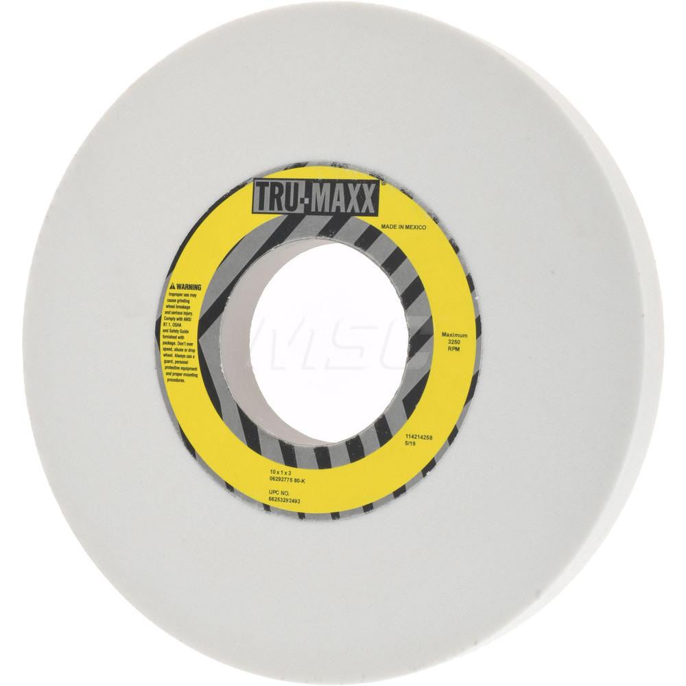 Tru-Maxx 66253292493 Surface Grinding Wheel: 10" Dia, 1" Thick, 3" Hole, 80 Grit, K Hardness Image