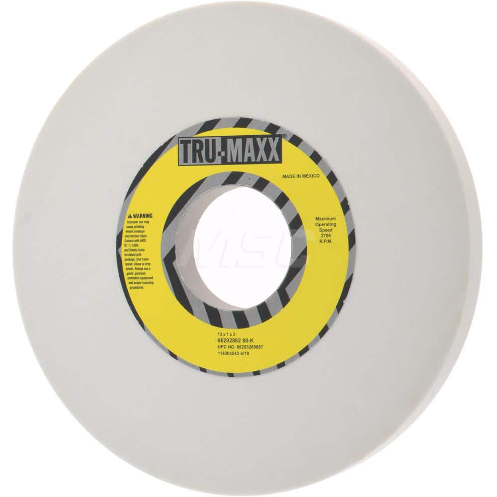 Tru-Maxx 66253269687 Surface Grinding Wheel: 12" Dia, 1" Thick, 3" Hole, 80 Grit, K Hardness 
