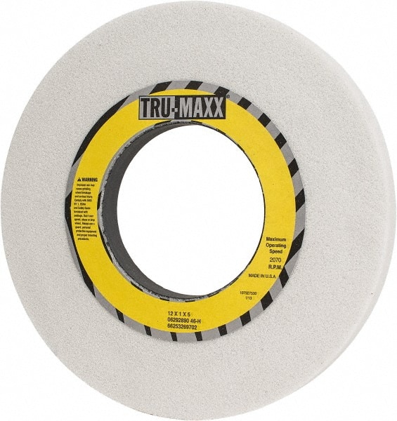 Tru-Maxx 66253269702 Surface Grinding Wheel: 12" Dia, 1" Thick, 5" Hole, 46 Grit, H Hardness 