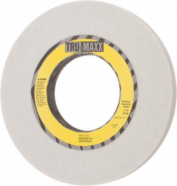 Tru-Maxx 66253255433 Surface Grinding Wheel: 12" Dia, 1" Thick, 5" Hole, 46 Grit, I Hardness 