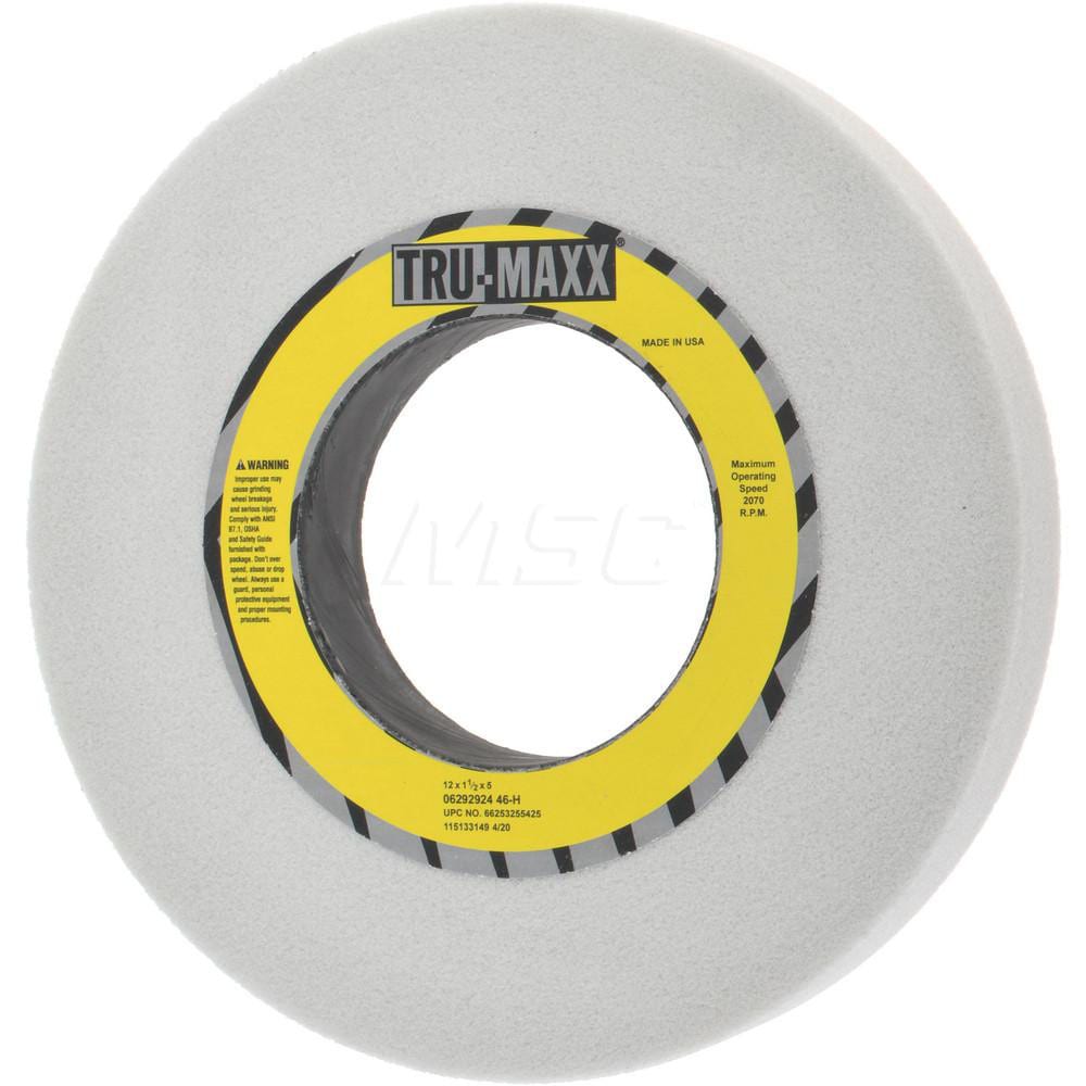 Tru-Maxx 66253255425 Surface Grinding Wheel: 12" Dia, 1-1/2" Thick, 5" Hole, 46 Grit, H Hardness Image