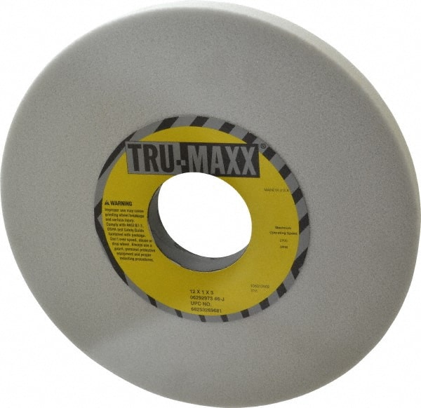 Tru-Maxx 66253269681 Surface Grinding Wheel: 12" Dia, 1" Thick, 3" Hole, 46 Grit, J Hardness 