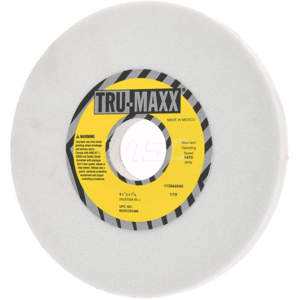 Tru-Maxx 66253292486 Surface Grinding Wheel: 6" Dia, 1/2" Thick, 1-1/4" Hole, 60 Grit, J Hardness Image