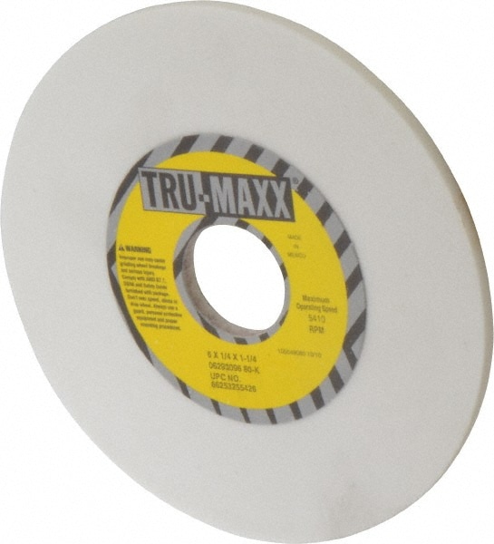 Tru-Maxx 66253255426 Surface Grinding Wheel: 6" Dia, 1/4" Thick, 1-1/4" Hole, 80 Grit, K Hardness Image