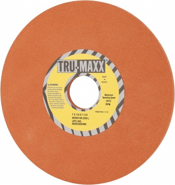 Tru-Maxx 66253255489 Surface Grinding Wheel: 7" Dia, 1/4" Thick, 1-1/4" Hole, 220 Grit, L Hardness Image