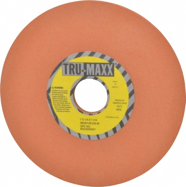 Tru-Maxx 66253269557 Surface Grinding Wheel: 7" Dia, 1/4" Thick, 1-1/4" Hole, 220 Grit, M Hardness Image