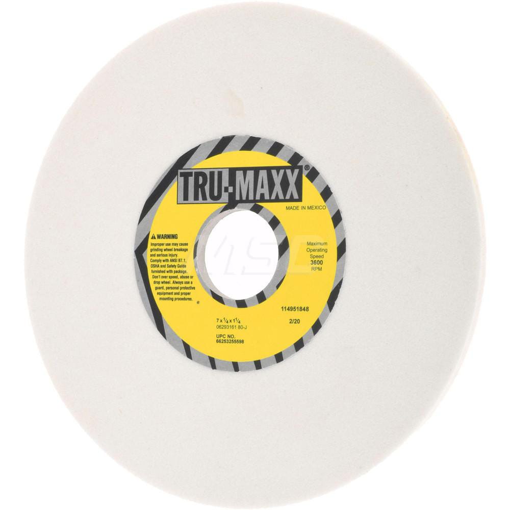 Tru-Maxx 66253255598 Surface Grinding Wheel: 7" Dia, 1/4" Thick, 1-1/4" Hole, 80 Grit, J Hardness Image